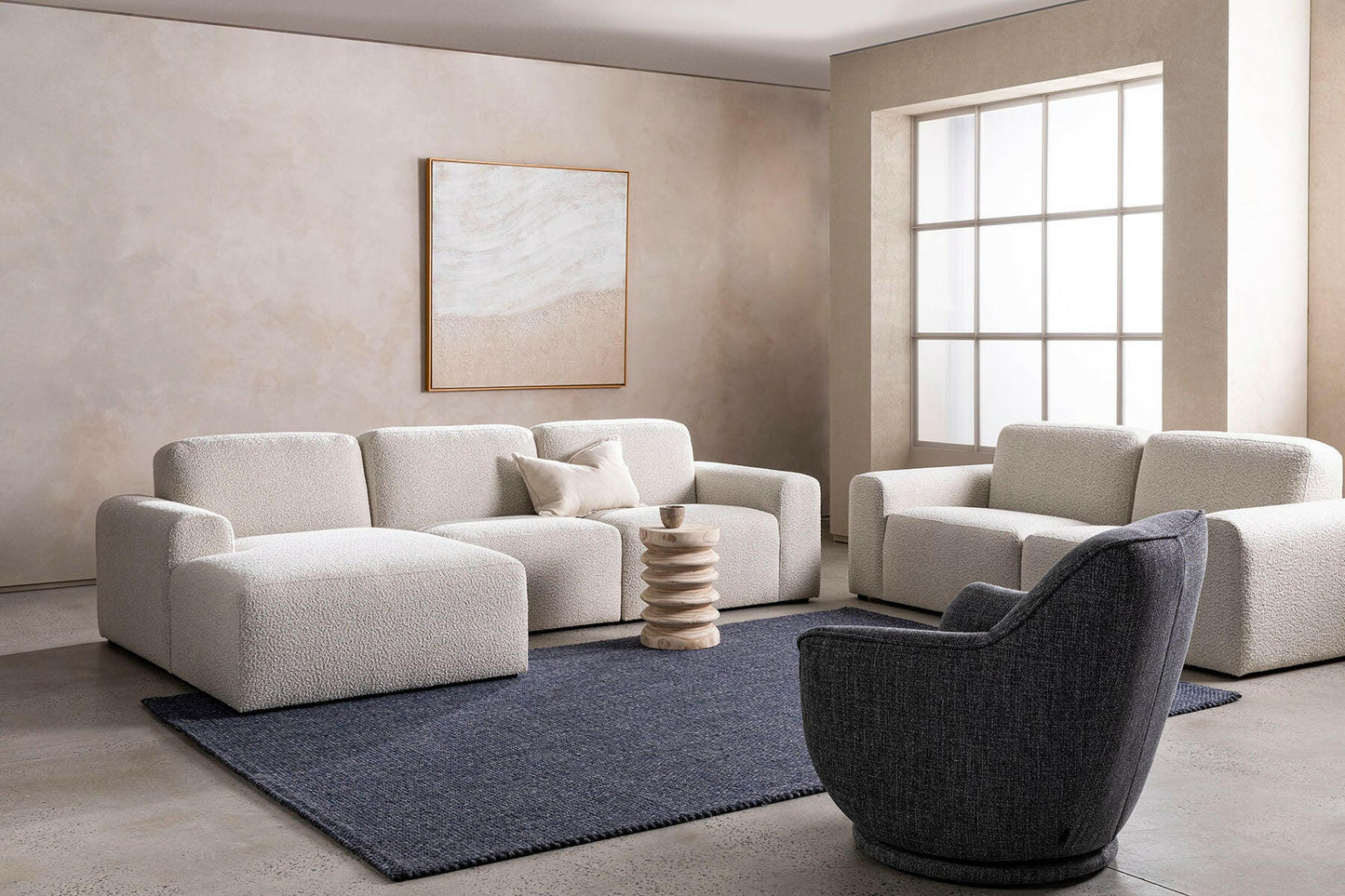 BLACK MODULAR SOFA.