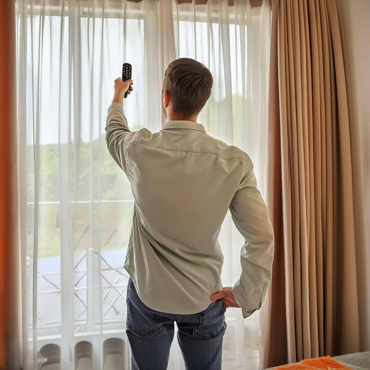 REMOTE CONTROLLED CURTAINS.